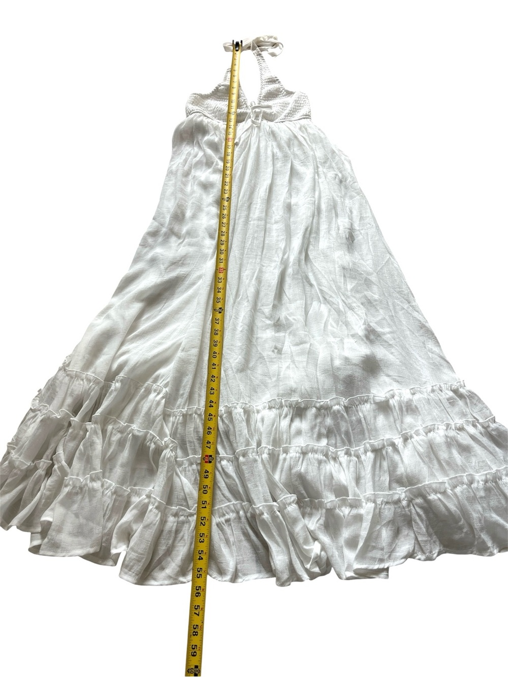 NWT White Halter Maxi Dress with Crochet Bodice Wedding Dress Beach Pictures - Picture 13 of 14
